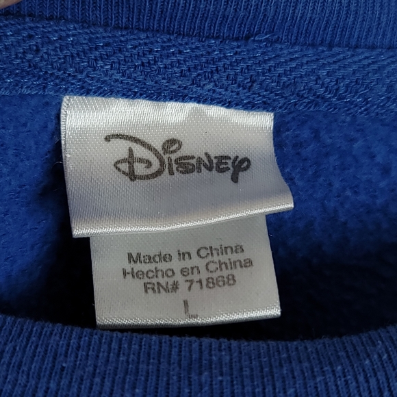 Disney Embroidered Whole Gang Crew Neck Sweatshirt Blue Youth Size L - Picture 3 of 7